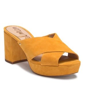 Sam Edelman Platform Block Heel Suede "Jayne" Sandal